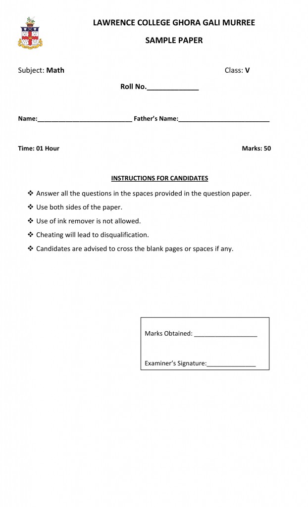 Maths Model Paper 5-page-001