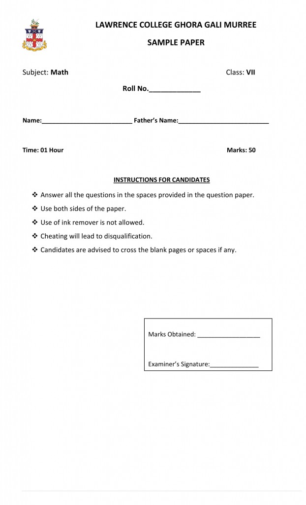 Maths Model Paper 7-page-001